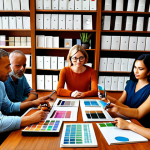 **

A diverse group of people from around the world are gathered around a table, working collaboratively on a design project.  Some are pointing at color swatches, others at computer screens. The overall feeling is positive and innovative. The setting should be a modern office with global design books on the shelves.

**