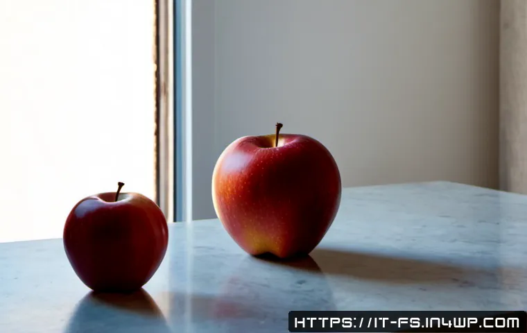 Home 10 시각적 은유의 다원적 관점 - Photorealistic conceptual still life in a sunlit Italian apartment, a single red apple viewed throug...